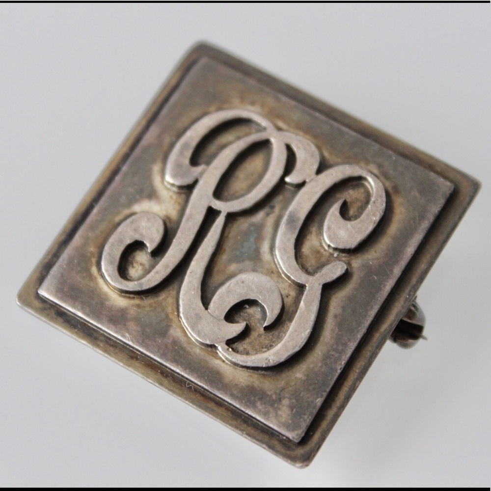 Scandinavian Petersen Sterling Monogram Brooch